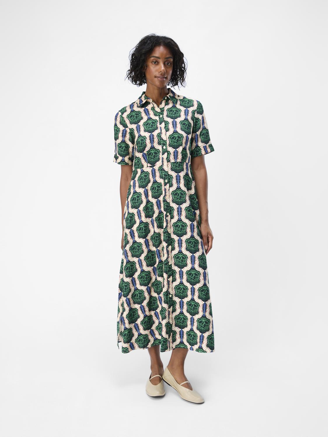 OBJEMMI Long Dress - Treetop